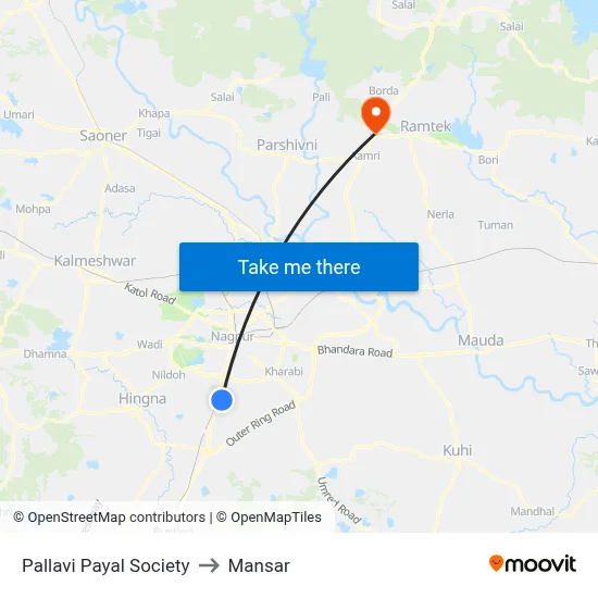 Pallavi Payal Society to Mansar map
