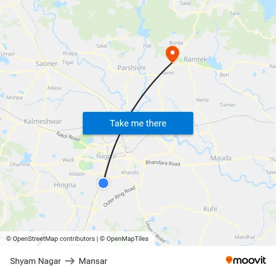 Shyam Nagar to Mansar map