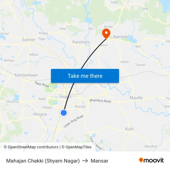 Mahajan Chakki (Shyam Nagar) to Mansar map