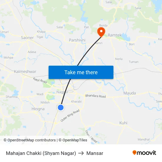 Mahajan Chakki (Shyam Nagar) to Mansar map