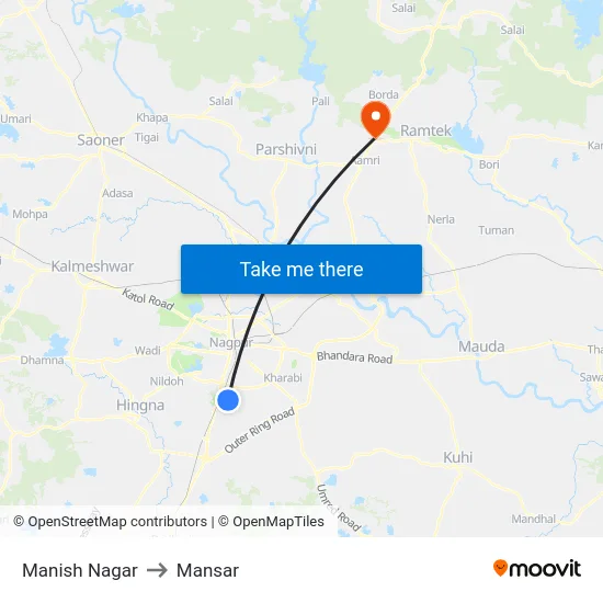 Manish Nagar to Mansar map