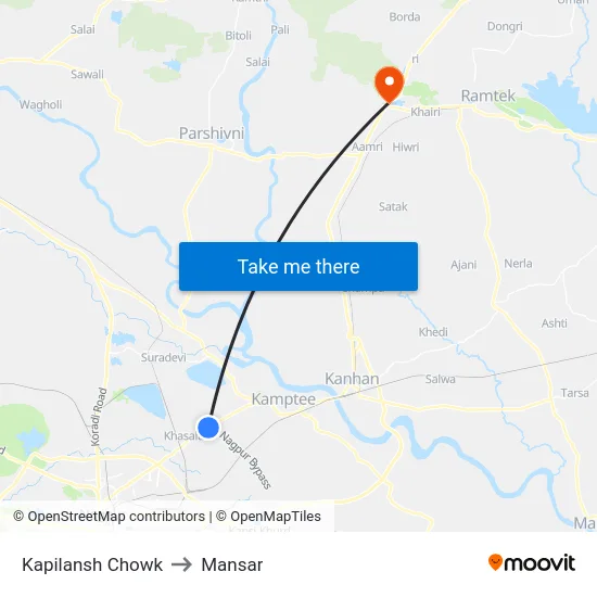 Kapilansh Chowk to Mansar map