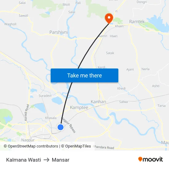 Kalmana Wasti to Mansar map