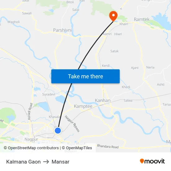 Kalmana Gaon to Mansar map