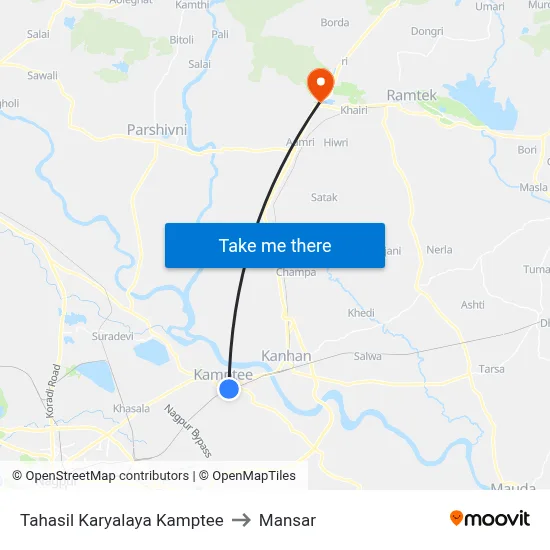 Tahasil Karyalaya Kamptee to Mansar map