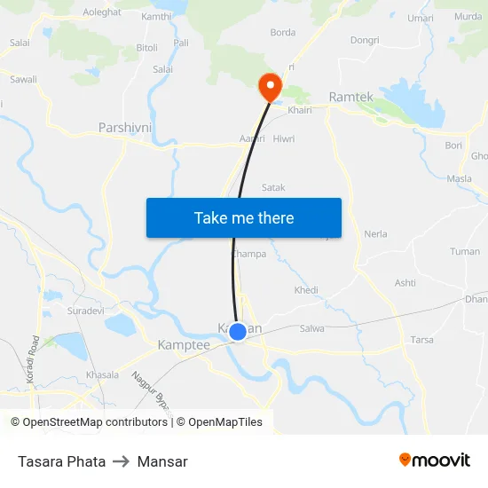Tasara Phata to Mansar map