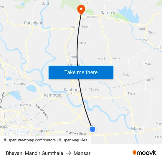 Bhavani Mandir Gumthala to Mansar map