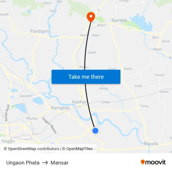 Ungaon Phata to Mansar map