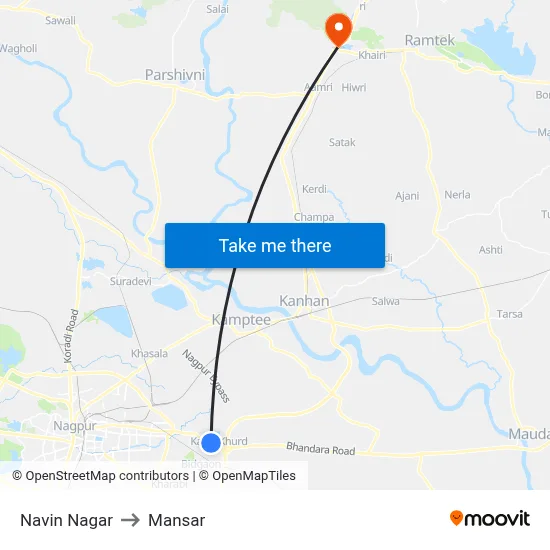 Navin Nagar to Mansar map