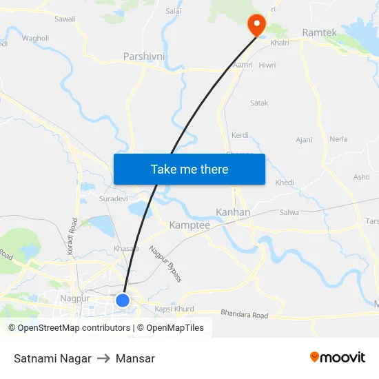 Satnami Nagar to Mansar map