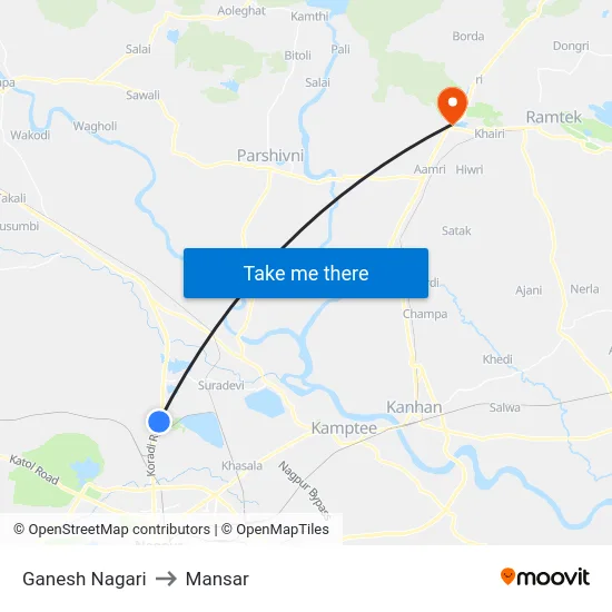 Ganesh Nagari to Mansar map