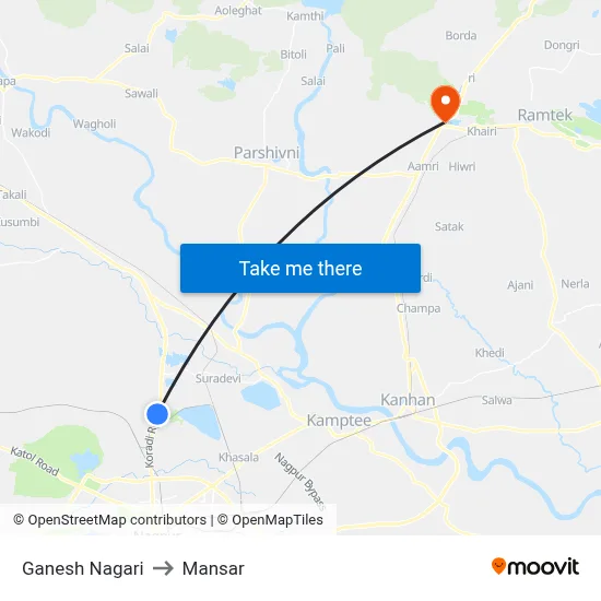 Ganesh Nagari to Mansar map