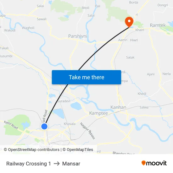 Railway Crossing 1 to Mansar map
