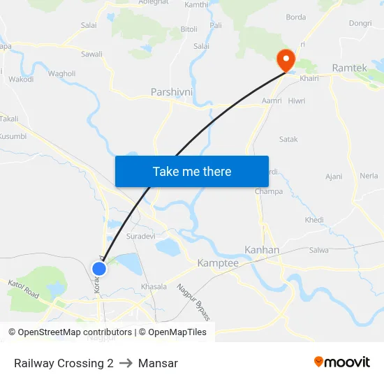 Railway Crossing 2 to Mansar map
