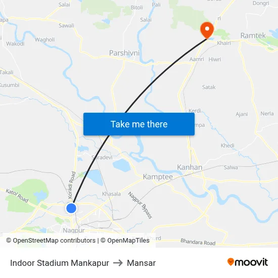 Indoor Stadium Mankapur to Mansar map