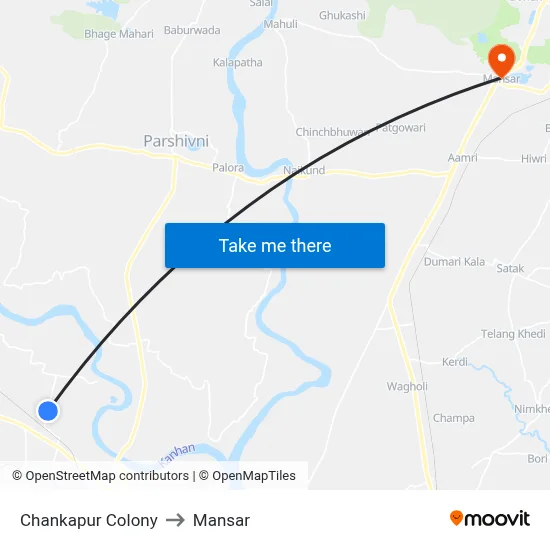 Chankapur Colony to Mansar map