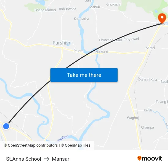 St.Anns School to Mansar map