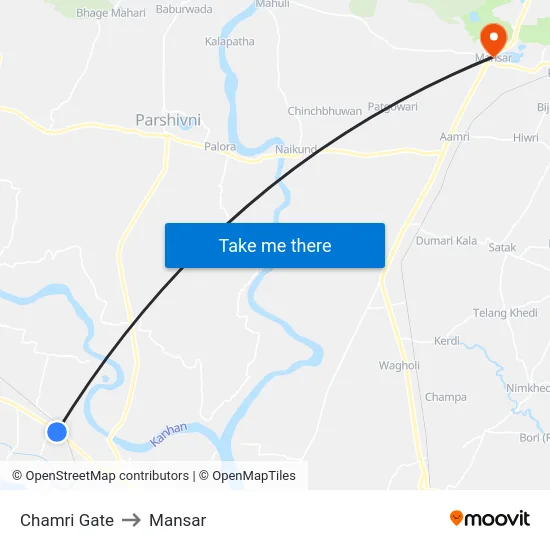 Chamri Gate to Mansar map
