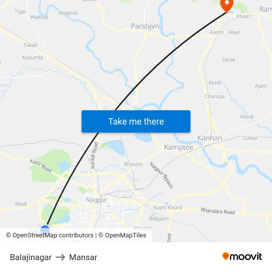 Balajinagar to Mansar map