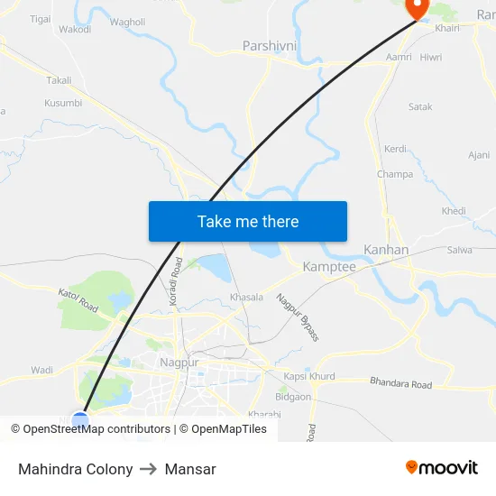 Mahindra Colony to Mansar map