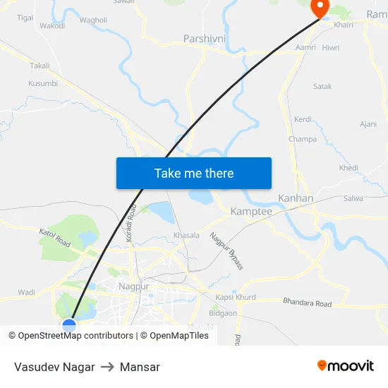 Vasudev Nagar to Mansar map
