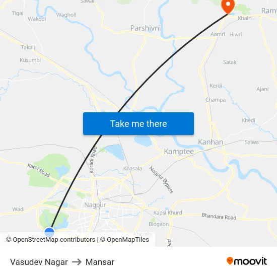 Vasudev Nagar to Mansar map