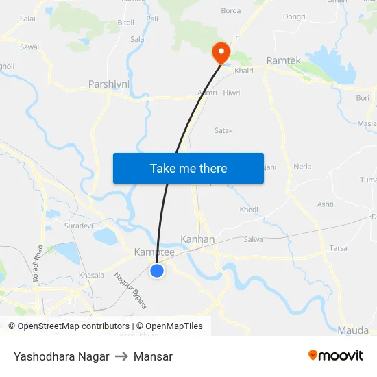Yashodhara Nagar to Mansar map