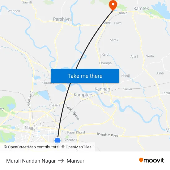 Murali Nandan Nagar to Mansar map