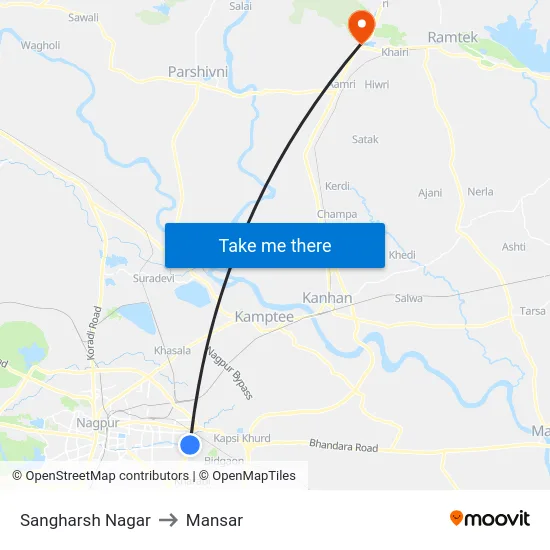 Sangharsh Nagar to Mansar map