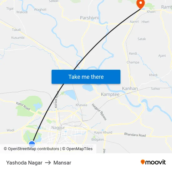 Yashoda Nagar to Mansar map