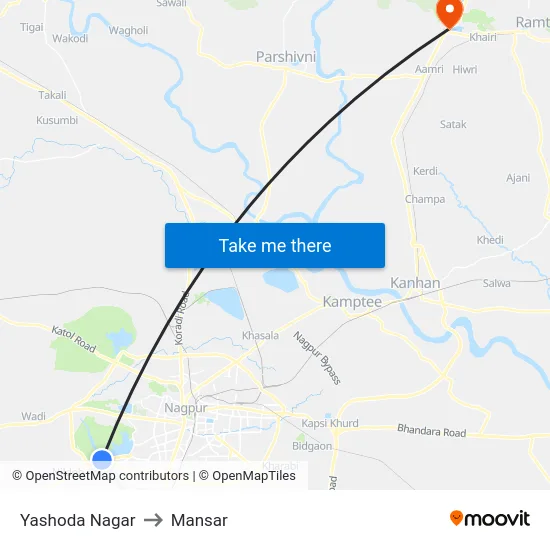 Yashoda Nagar to Mansar map