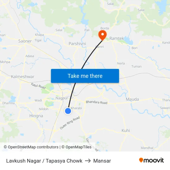Lavkush Nagar / Tapasya Chowk to Mansar map