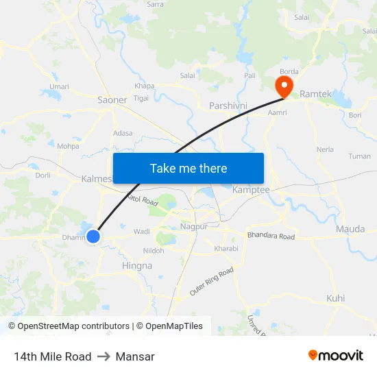 14th Mile Road to Mansar map
