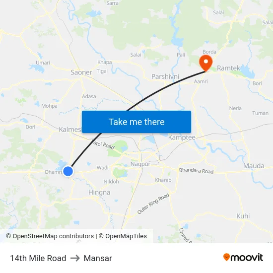 14th Mile Road to Mansar map