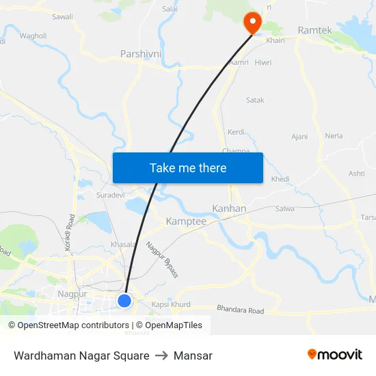 Wardhaman Nagar Square to Mansar map