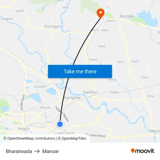 Bharatwada to Mansar map