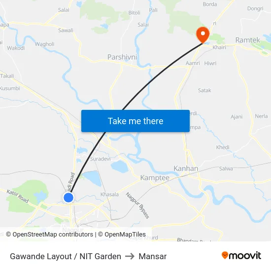 Gawande Layout / NIT Garden to Mansar map
