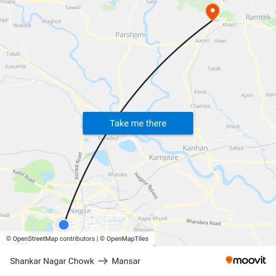 Shankar Nagar Chowk to Mansar map