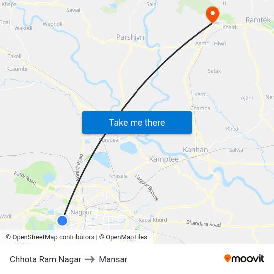 Chhota Ram Nagar to Mansar map