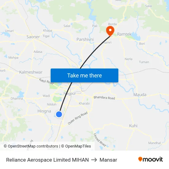 Reliance Aerospace Limited MIHAN to Mansar map
