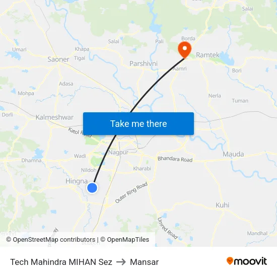 Tech Mahindra MIHAN Sez to Mansar map