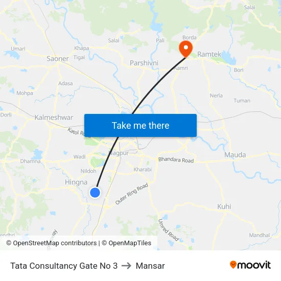 Tata Consultancy Gate No 3 to Mansar map
