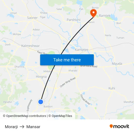 Morarji to Mansar map