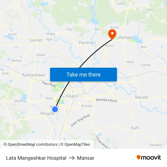Lata Mangeshkar Hospital to Mansar map