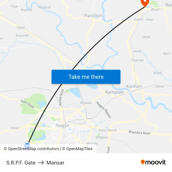 S.R.P.F. Gate to Mansar map