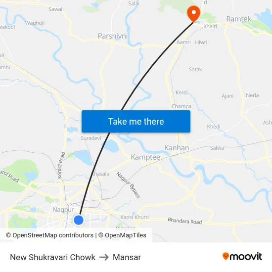 New Shukravari Chowk to Mansar map