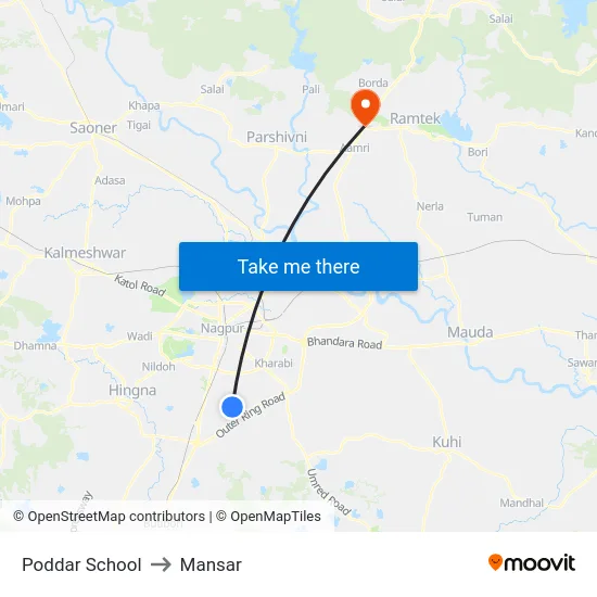 Poddar School to Mansar map