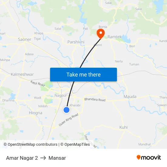 Amar Nagar 2 to Mansar map