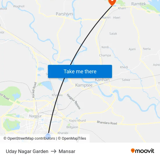 Uday Nagar Garden to Mansar map