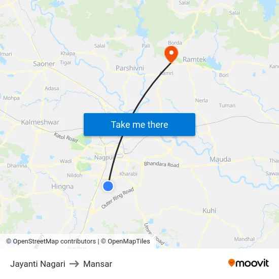 Jayanti Nagari to Mansar map